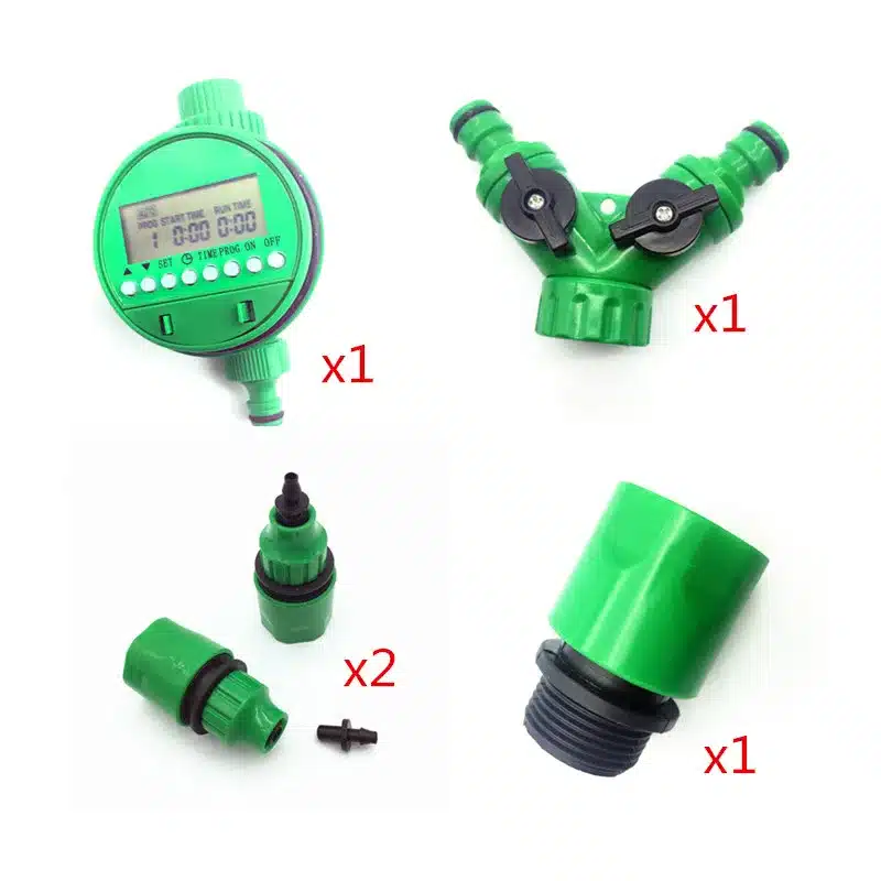 1 set (5Pcs) Automatic irrigation Watering digital timer Y Connector 3/4 External threadquick connector for 4/7 or 8/11mm hose 32