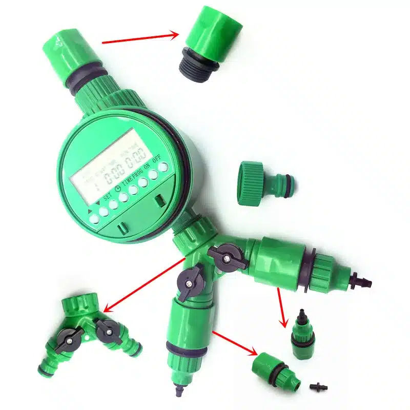 1 set (5Pcs) Automatic irrigation Watering digital timer Y Connector 3/4 External threadquick connector for 4/7 or 8/11mm hose 33