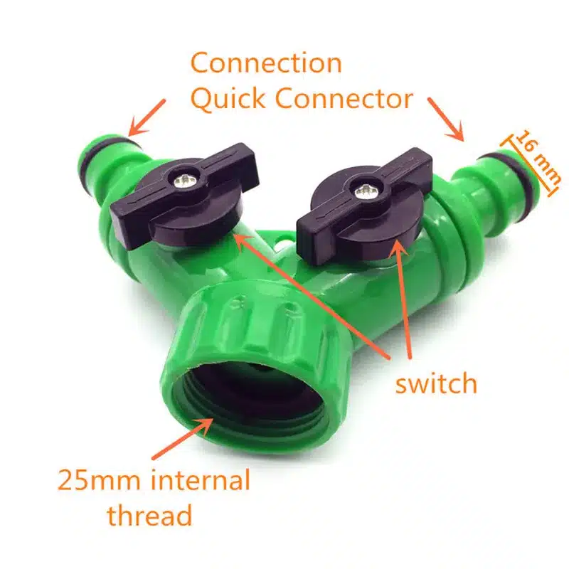 1 set (5Pcs) Automatic irrigation Watering digital timer Y Connector 3/4 External threadquick connector for 4/7 or 8/11mm hose 40