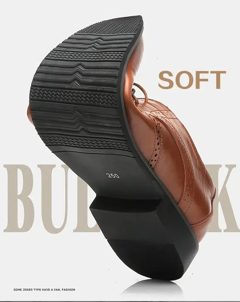 BIMUDUIYU Luxury Leather Lace Up Modern Men's Business Dress Brogue Shoes Party Wedding Suit Formal Footwear Male Dress Shoes 8