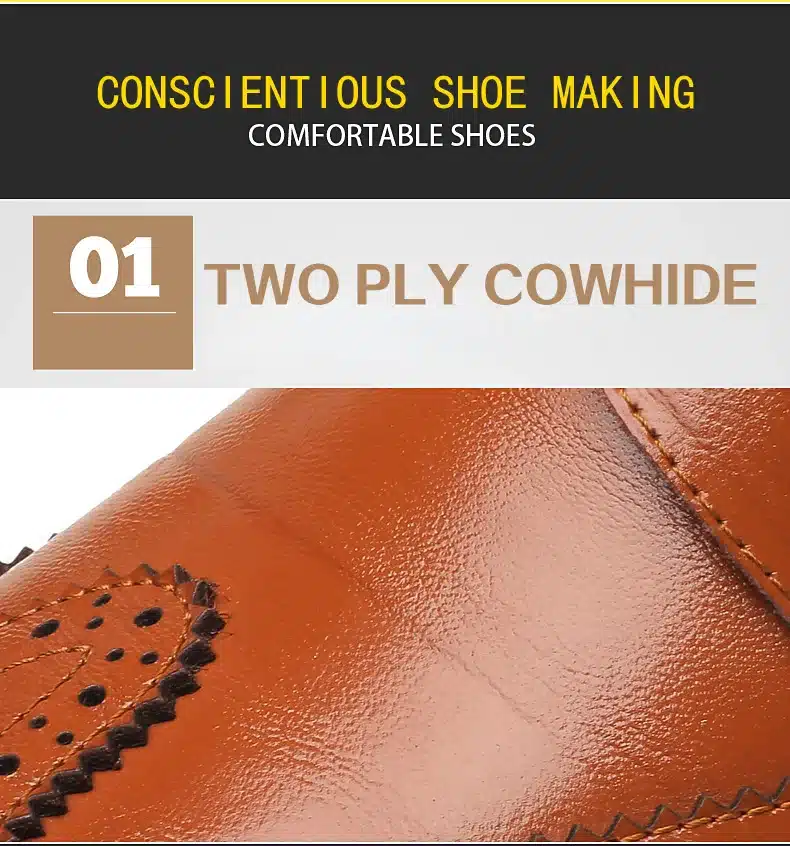 BIMUDUIYU Luxury Leather Lace Up Modern Men's Business Dress Brogue Shoes Party Wedding Suit Formal Footwear Male Dress Shoes 10