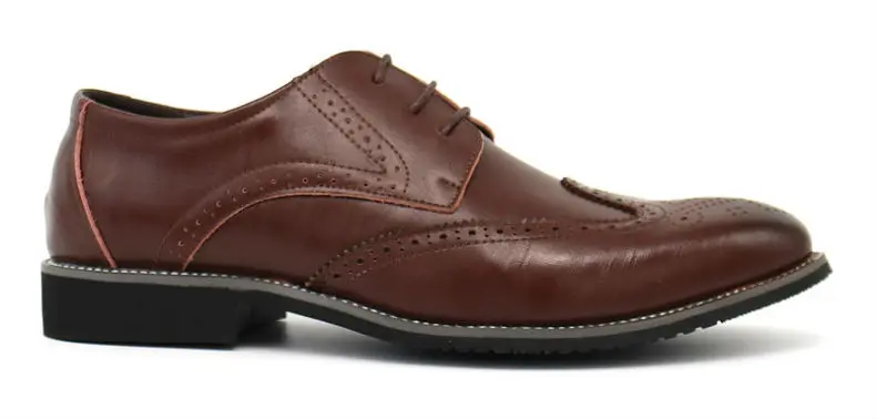 BIMUDUIYU Luxury Leather Lace Up Modern Men's Business Dress Brogue Shoes Party Wedding Suit Formal Footwear Male Dress Shoes 19