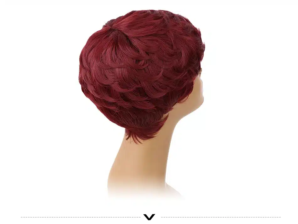 Amir Short Wigs for American Women Black Short Synthetic Wig Cosplay Perruque Short Curly Hair Wig Drawstring with combs inside 12