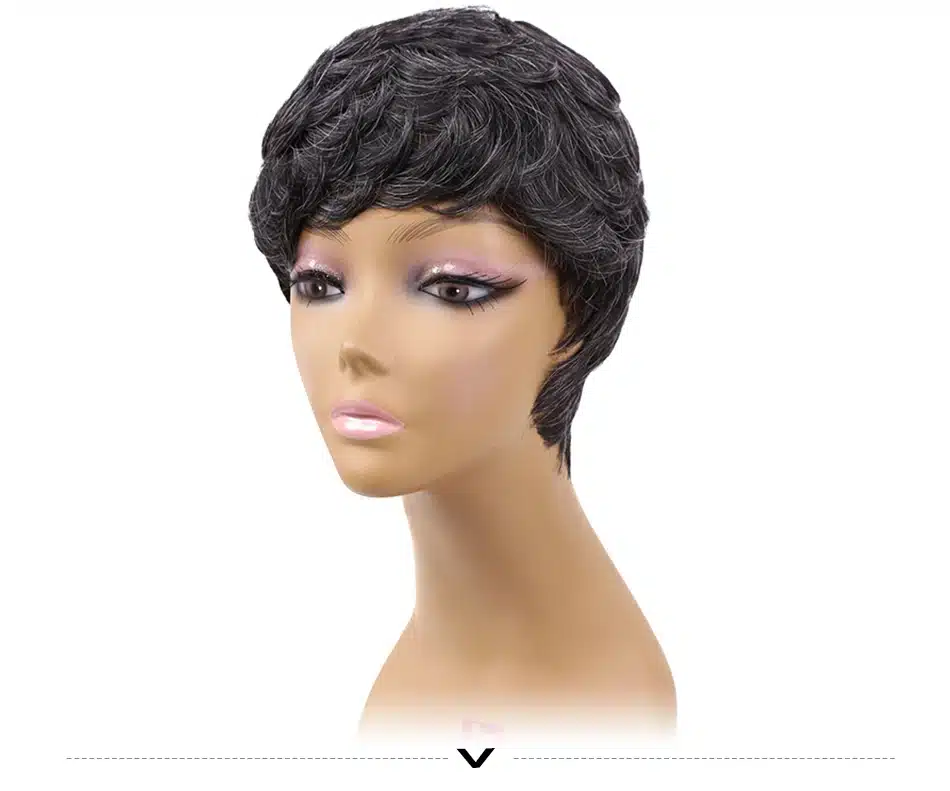 Amir Short Wigs for American Women Black Short Synthetic Wig Cosplay Perruque Short Curly Hair Wig Drawstring with combs inside 13