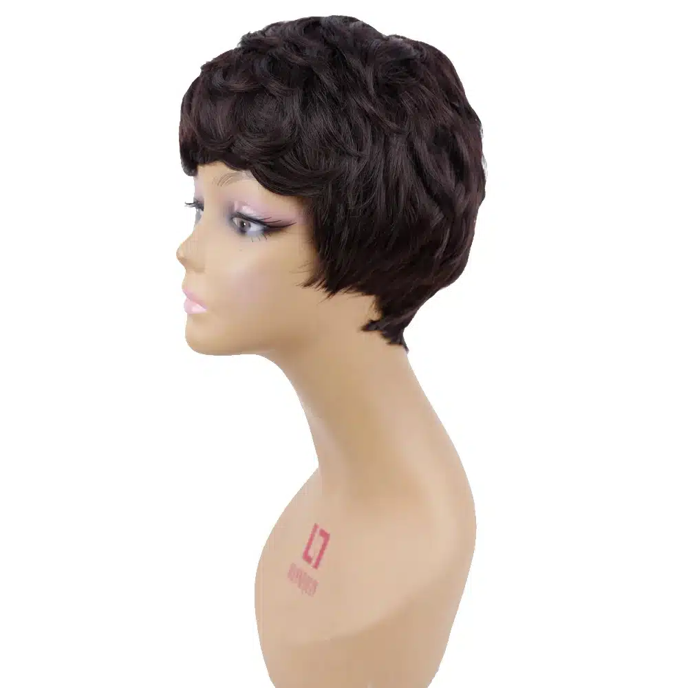 Amir Short Wigs for American Women Black Short Synthetic Wig Cosplay Perruque Short Curly Hair Wig Drawstring with combs inside 16