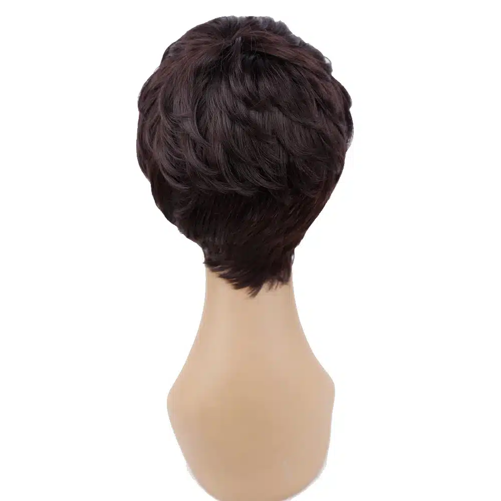 Amir Short Wigs for American Women Black Short Synthetic Wig Cosplay Perruque Short Curly Hair Wig Drawstring with combs inside 17