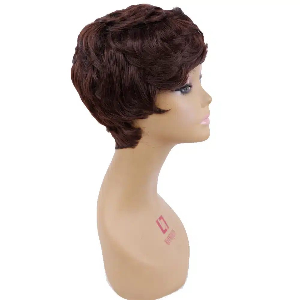 Amir Short Wigs for American Women Black Short Synthetic Wig Cosplay Perruque Short Curly Hair Wig Drawstring with combs inside 20
