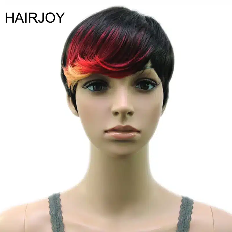 HAIRJOY Synthetic Muti Color Bangs High Temperature Fiber Woman Short Hair Wig 11 Colors Available 1