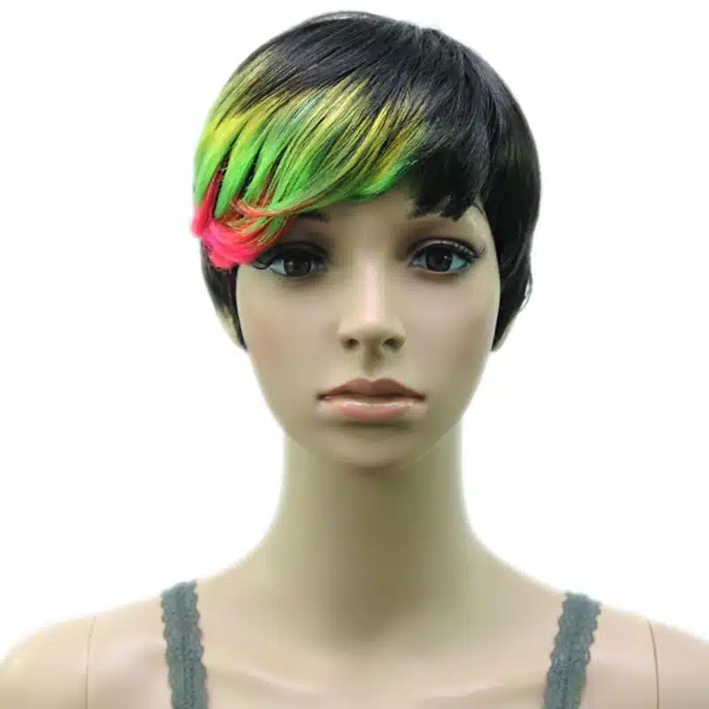 HAIRJOY Synthetic Muti Color Bangs High Temperature Fiber Woman Short Hair Wig 11 Colors Available 10