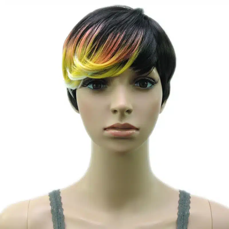 HAIRJOY Synthetic Muti Color Bangs High Temperature Fiber Woman Short Hair Wig 11 Colors Available 19