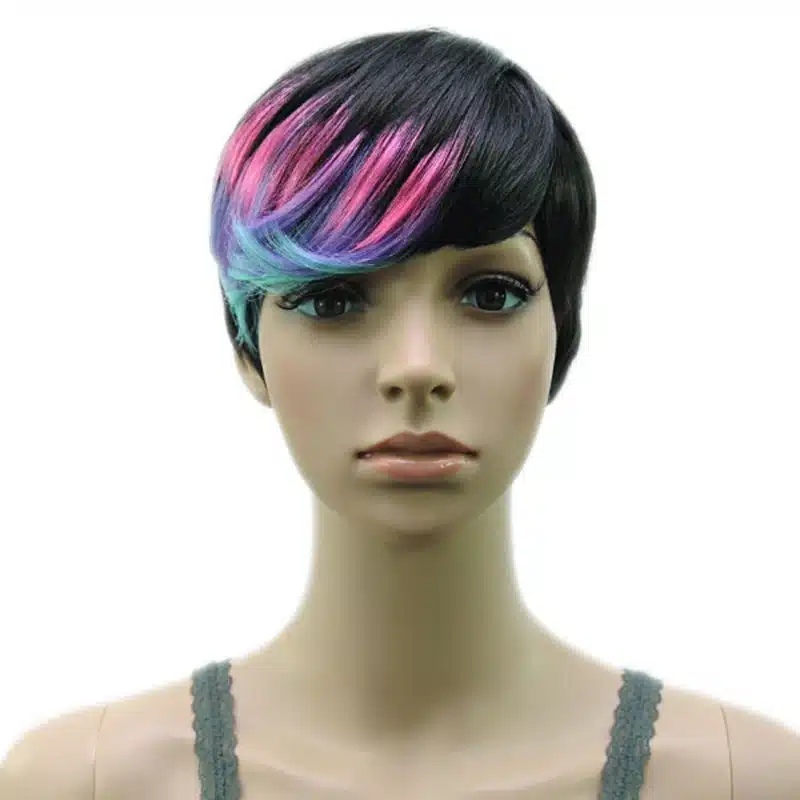HAIRJOY Synthetic Muti Color Bangs High Temperature Fiber Woman Short Hair Wig 11 Colors Available 25