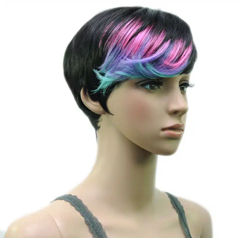 HAIRJOY Synthetic Muti Color Bangs High Temperature Fiber Woman Short Hair Wig 11 Colors Available 26