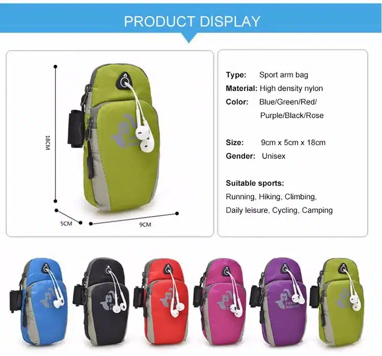 For Samsung Xiaomi Huawei Zte Lenovo Micromax Mobile Phone Under 5.5Inch Waterproof Nylon Running Bag Sport Arm Band Case 7