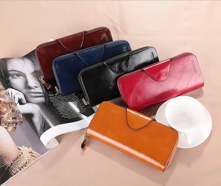 Genuine Leather Wallet for Women Female RFID Blocking Wallets Big Travel Zipper Women's Purse Ladies Long Phone Holder 5