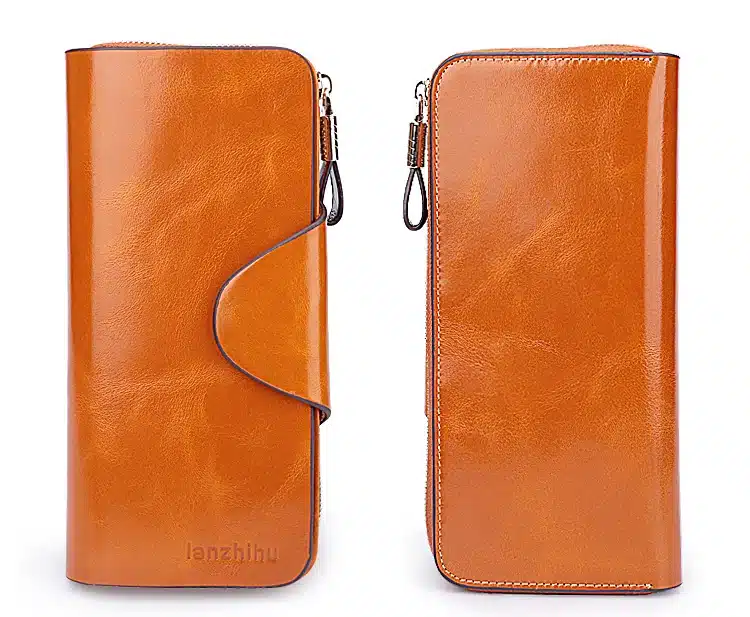 Genuine Leather Wallet for Women Female RFID Blocking Wallets Big Travel Zipper Women's Purse Ladies Long Phone Holder 7