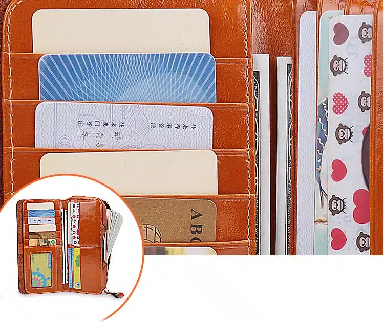 Genuine Leather Wallet for Women Female RFID Blocking Wallets Big Travel Zipper Women's Purse Ladies Long Phone Holder 11