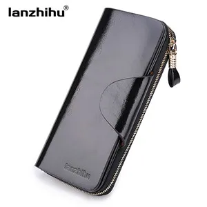 Genuine Leather Wallet for Women Female RFID Blocking Wallets Big Travel Zipper Women's Purse Ladies Long Phone Holder 14
