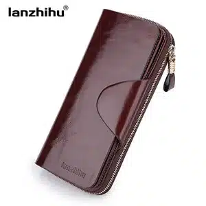 Genuine Leather Wallet for Women Female RFID Blocking Wallets Big Travel Zipper Women's Purse Ladies Long Phone Holder 13