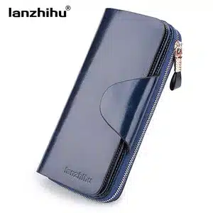 Genuine Leather Wallet for Women Female RFID Blocking Wallets Big Travel Zipper Women's Purse Ladies Long Phone Holder 15