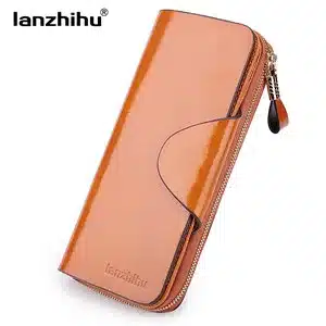 Genuine Leather Wallet for Women Female RFID Blocking Wallets Big Travel Zipper Women's Purse Ladies Long Phone Holder 16
