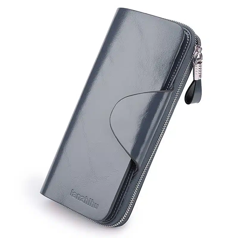 Genuine Leather Wallet for Women Female RFID Blocking Wallets Big Travel Zipper Women's Purse Ladies Long Phone Holder 20