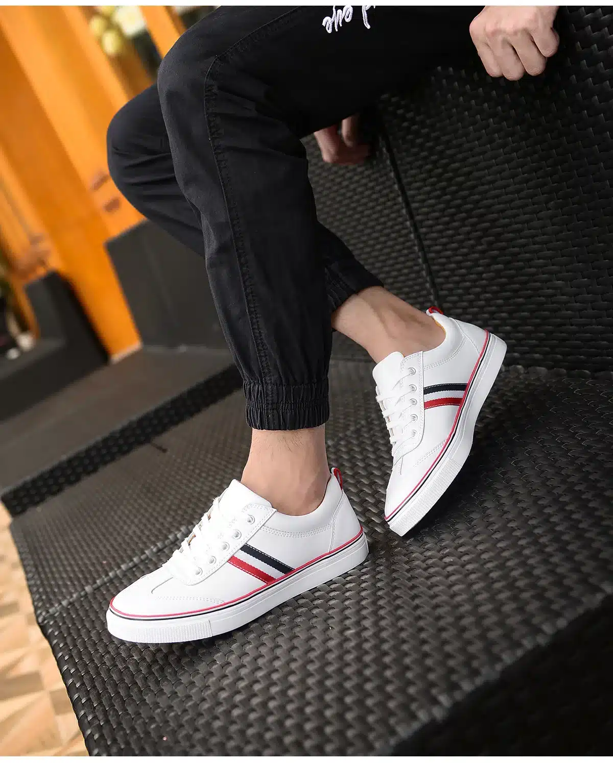 SUROM High Quality Leather Casual White Shoes Mens Krasovki Brogue Shoes Loafers Man 9