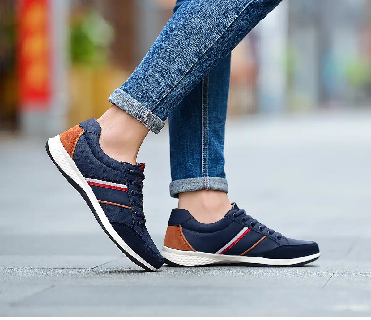 SUROM Men Casual Shoes 2017 Spring Autumn Lace up British Style Breathable Mesh Suede Top Fashion Flat Patchwork Leather Shoes 9