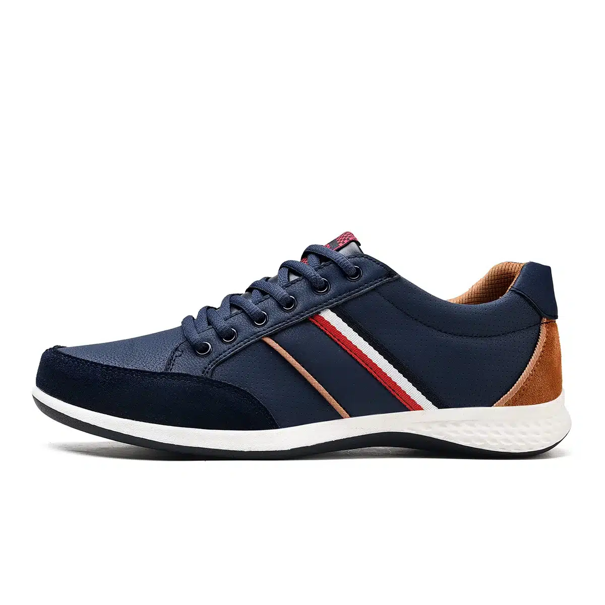 SUROM Men Casual Shoes 2017 Spring Autumn Lace up British Style Breathable Mesh Suede Top Fashion Flat Patchwork Leather Shoes 19