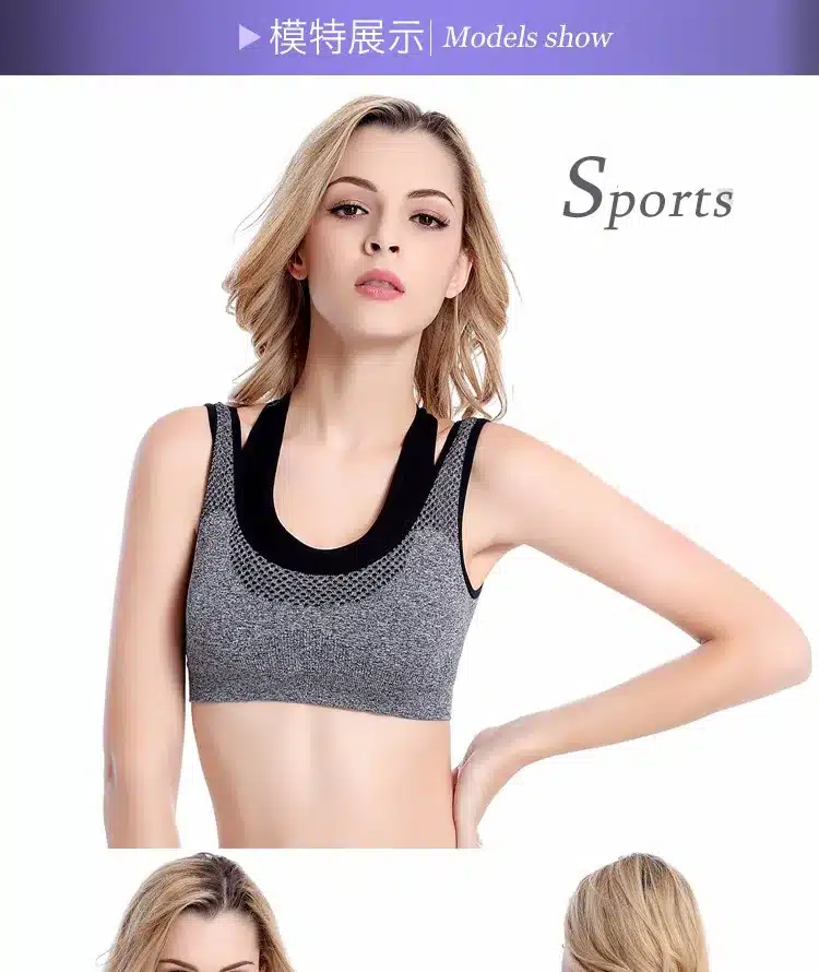 3 Colors S-XL Woman Bra Professional Fashion Sexy Seamless Cross Back Padded Raceback Workout Gray Tops Women 247 9