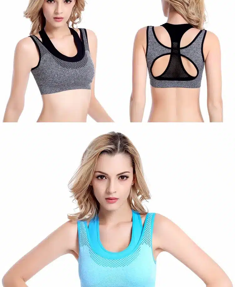 3 Colors S-XL Woman Bra Professional Fashion Sexy Seamless Cross Back Padded Raceback Workout Gray Tops Women 247 10