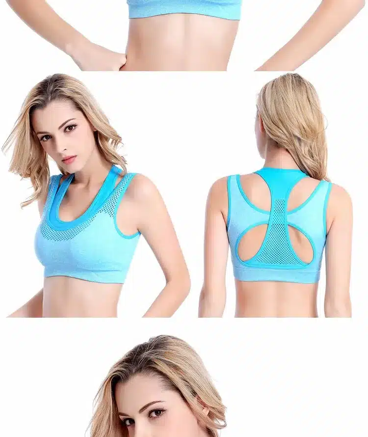 3 Colors S-XL Woman Bra Professional Fashion Sexy Seamless Cross Back Padded Raceback Workout Gray Tops Women 247 11