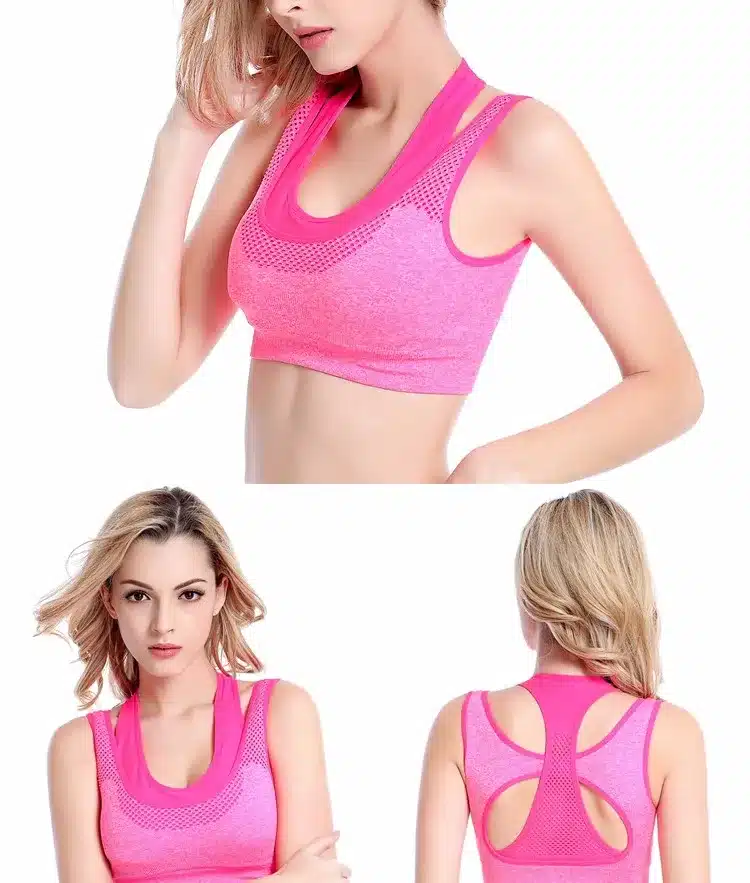 3 Colors S-XL Woman Bra Professional Fashion Sexy Seamless Cross Back Padded Raceback Workout Gray Tops Women 247 12