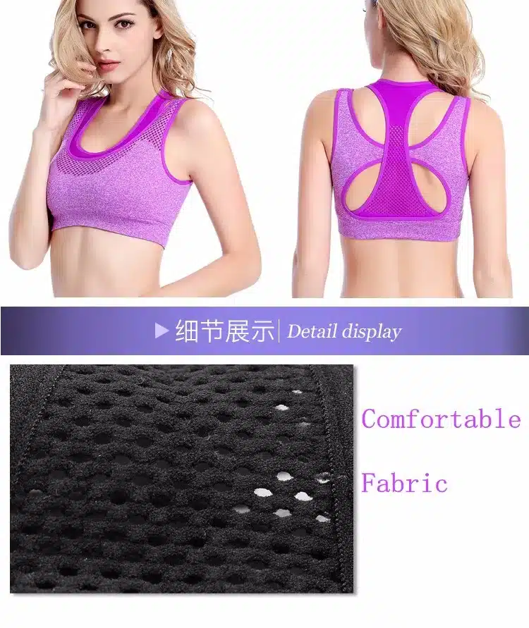 3 Colors S-XL Woman Bra Professional Fashion Sexy Seamless Cross Back Padded Raceback Workout Gray Tops Women 247 14