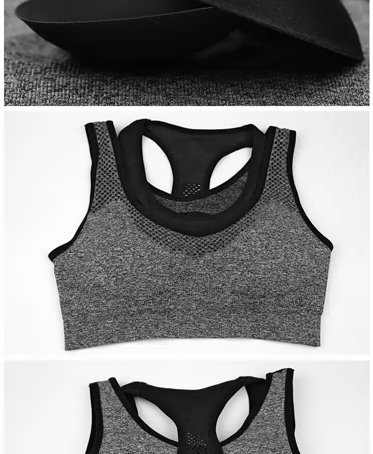 3 Colors S-XL Woman Bra Professional Fashion Sexy Seamless Cross Back Padded Raceback Workout Gray Tops Women 247 19