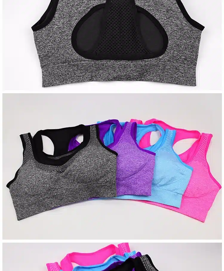 3 Colors S-XL Woman Bra Professional Fashion Sexy Seamless Cross Back Padded Raceback Workout Gray Tops Women 247 20