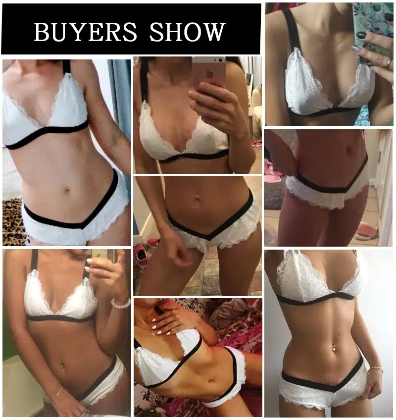 DeRuiLady Sexy Lingerie White Lace Bra Set Fashion Sexy Underwear Women Ultra-thin Transparent Bra And Panty Set Intimates Sets 9