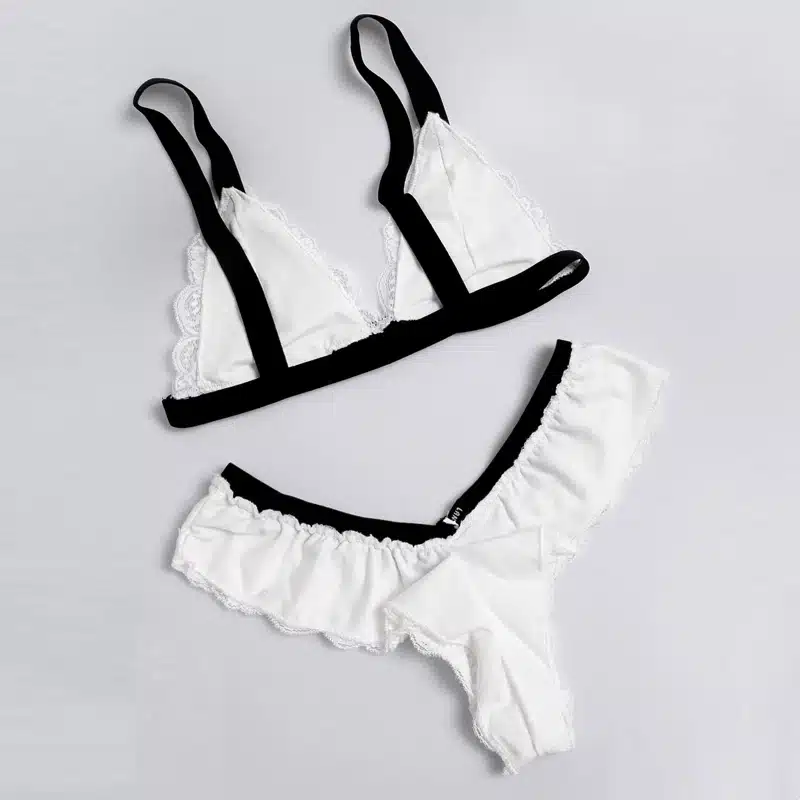 DeRuiLady Sexy Lingerie White Lace Bra Set Fashion Sexy Underwear Women Ultra-thin Transparent Bra And Panty Set Intimates Sets 22