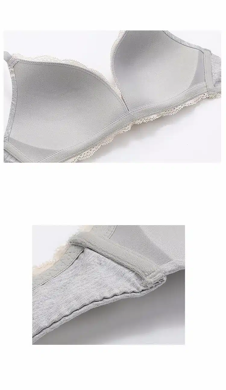 Underwear series solid color brief thin lave cotton bra set wireless underwear bra set 29