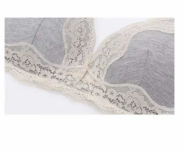Underwear series solid color brief thin lave cotton bra set wireless underwear bra set 30