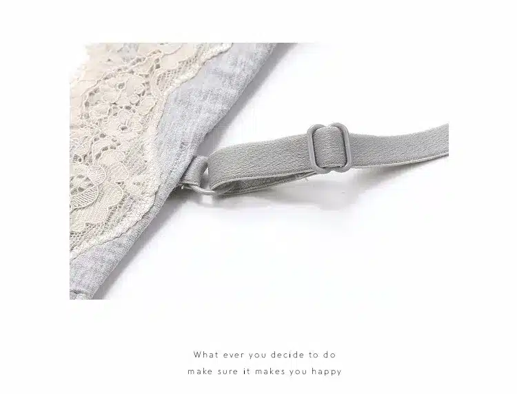 Underwear series solid color brief thin lave cotton bra set wireless underwear bra set 34