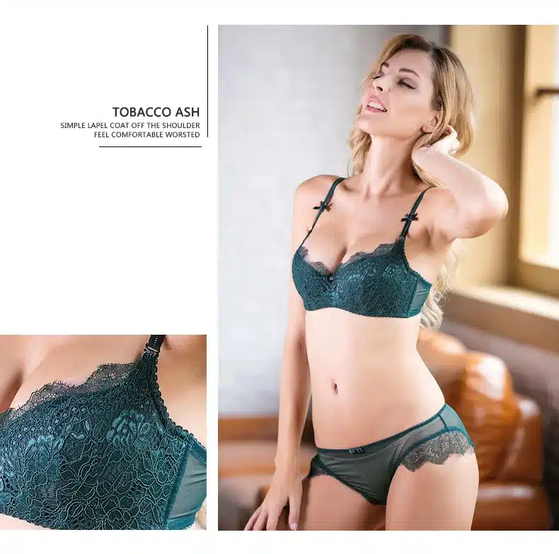 CINOON 2018 Sexy Women Lace Lingerie Bra Set Push Up Bras And Underwear Sets Plus size A B C D Cup Embroidery Bra And Panty Set 6