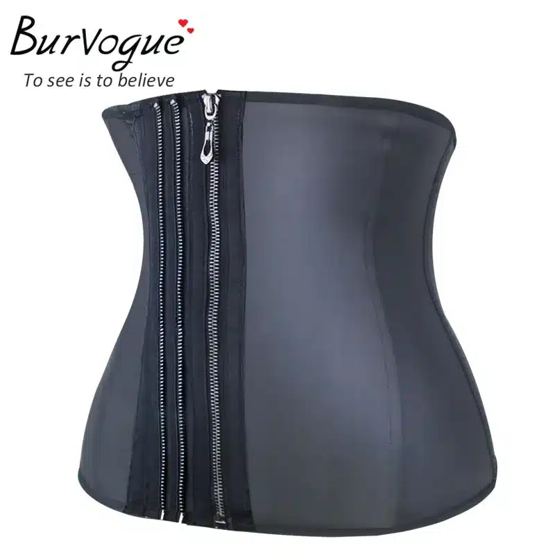 Burvogue11 Steel Bone Waist Corset Zipper&Buckle Latex Waist Trainer Women Firm Corsets Slimming Waist Control Corsets Underbust 16