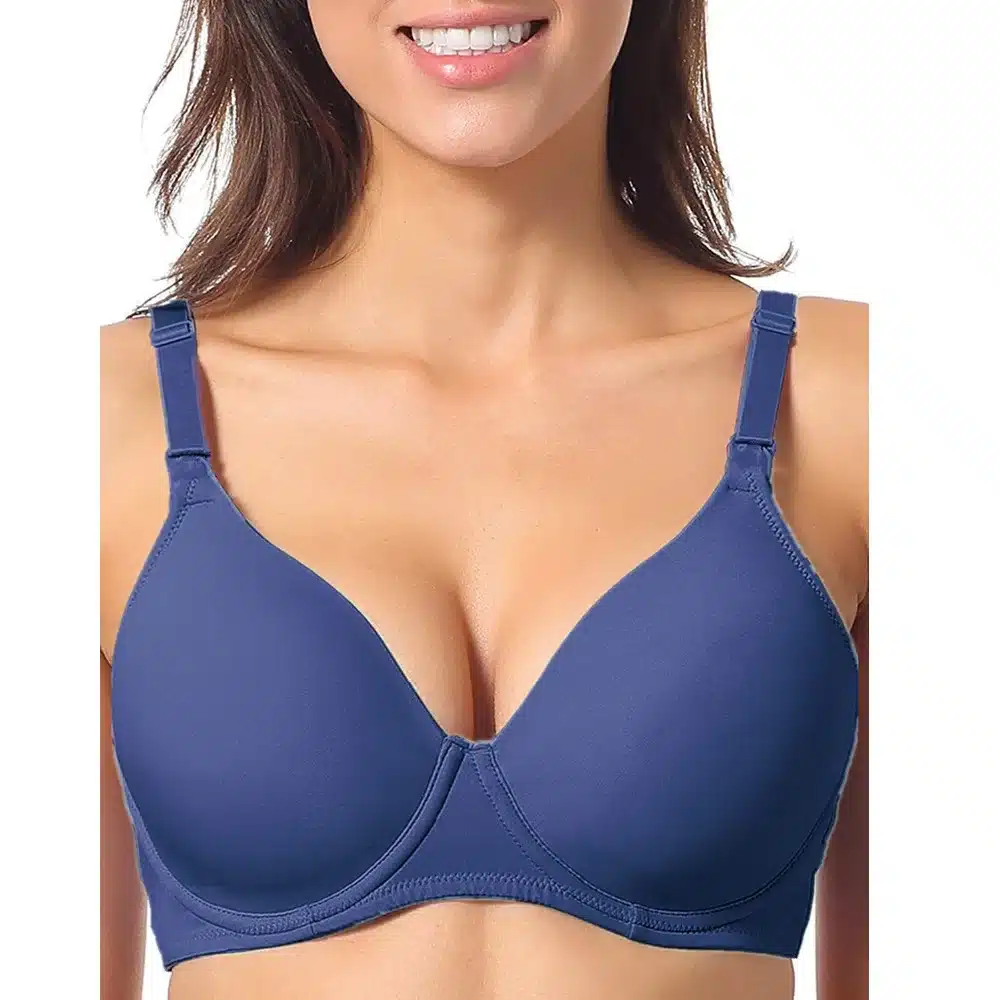 Women's Sexy Smooth Seamless Essential Normal Padded No Plush up Underwire Full Coverage T-shirt Bra C/D cups Plus Sizes H216 3