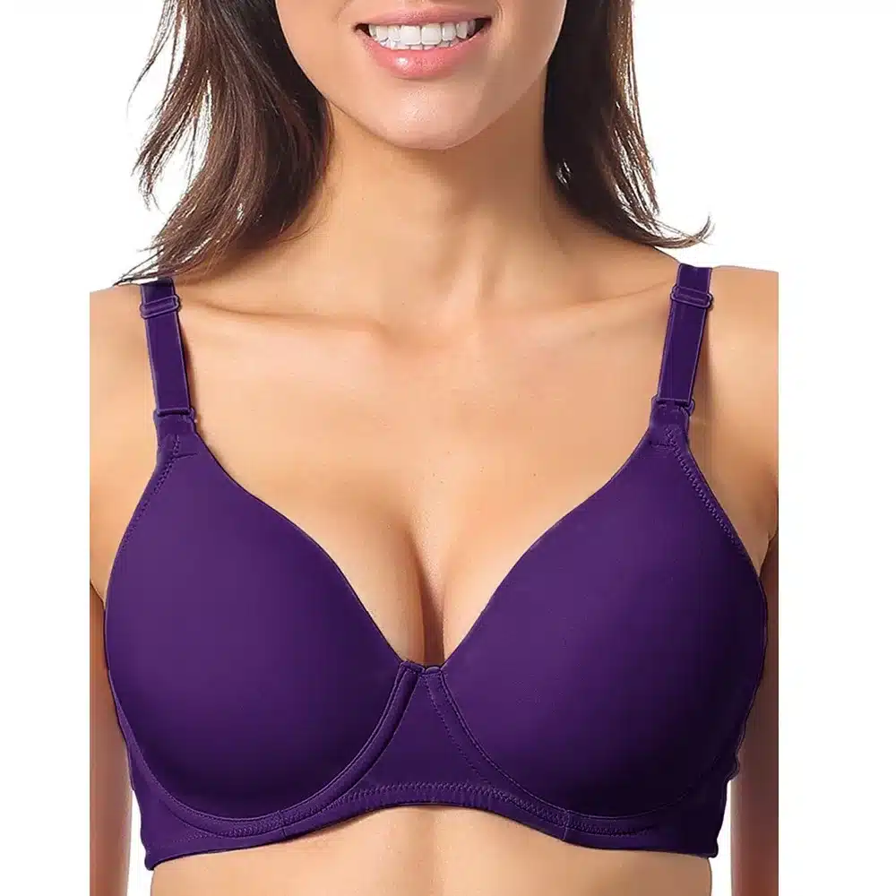 Women's Sexy Smooth Seamless Essential Normal Padded No Plush up Underwire Full Coverage T-shirt Bra C/D cups Plus Sizes H216 5