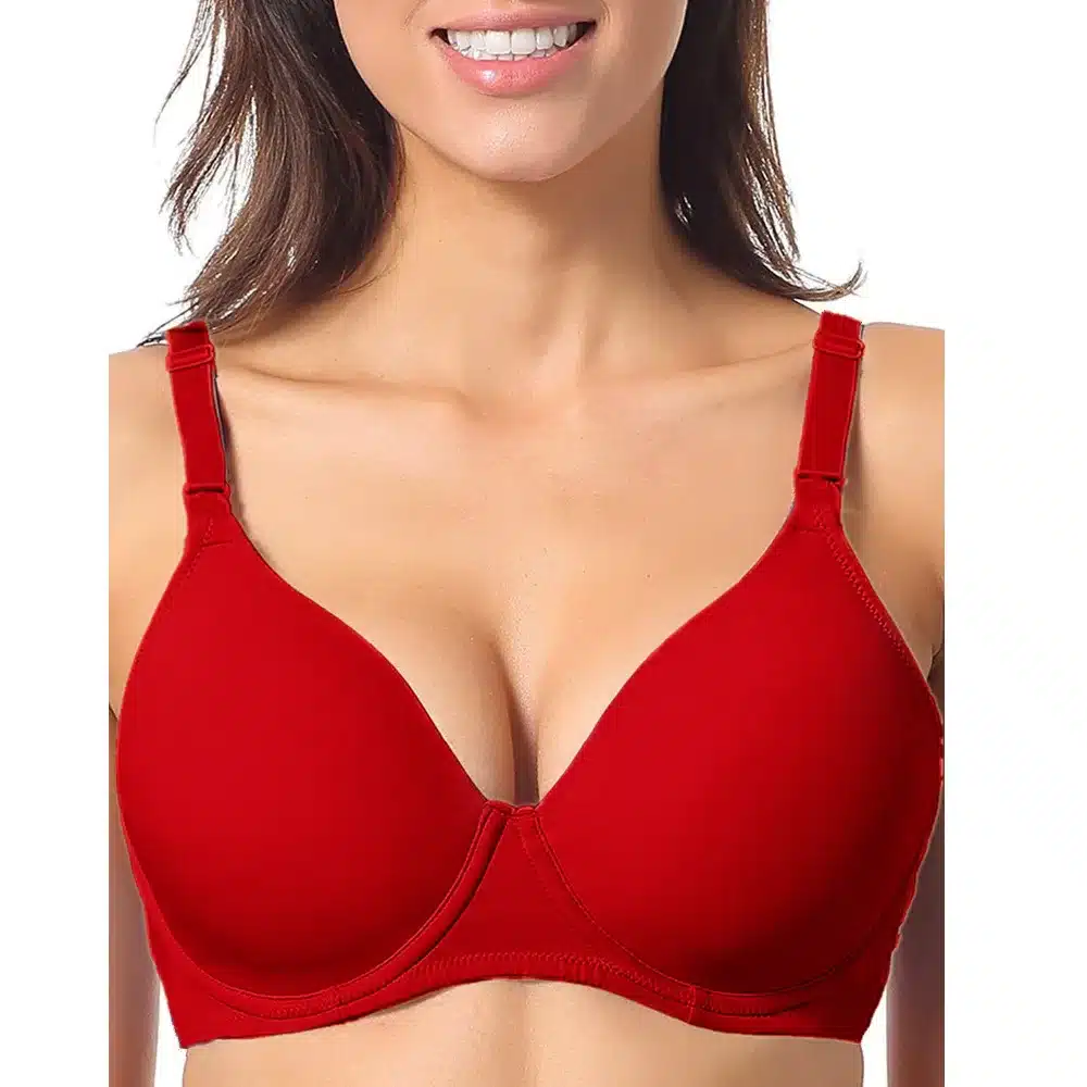 Women's Sexy Smooth Seamless Essential Normal Padded No Plush up Underwire Full Coverage T-shirt Bra C/D cups Plus Sizes H216 6