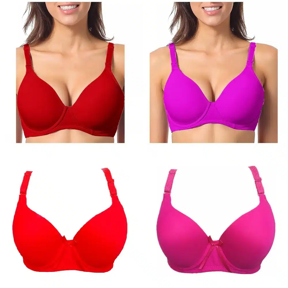 Women's Sexy Smooth Seamless Essential Normal Padded No Plush up Underwire Full Coverage T-shirt Bra C/D cups Plus Sizes H216 10