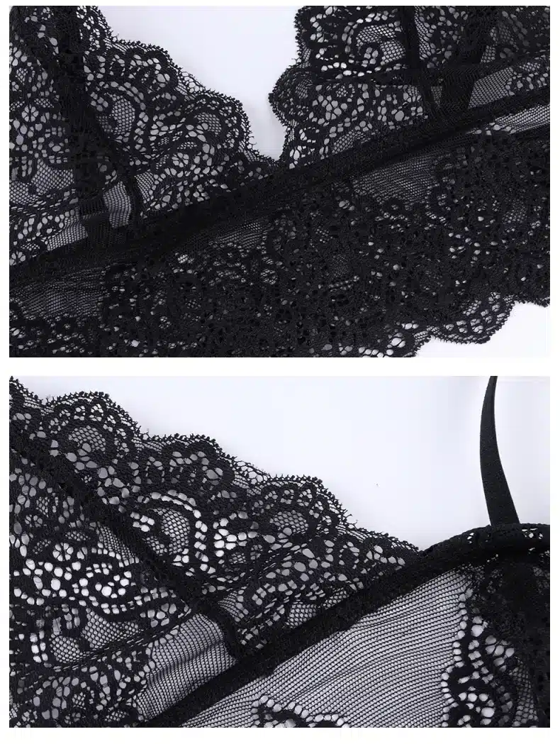 Missomo 2018 Fashion New Women Lace Mesh Solid Soft Black Bra Adjustable Bralette Trim Bra Underwear 19