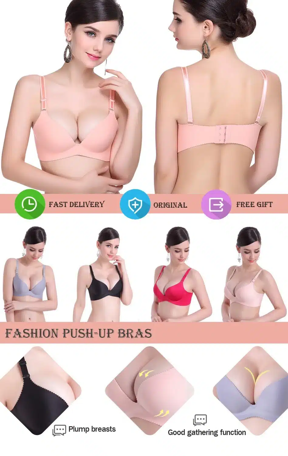 DeRuiLady Sexy Seamless Bras Gather Adjustable Women Bra Seamless Underwear Push Up Bra Brand Support Wholesale Sexy Bra 18
