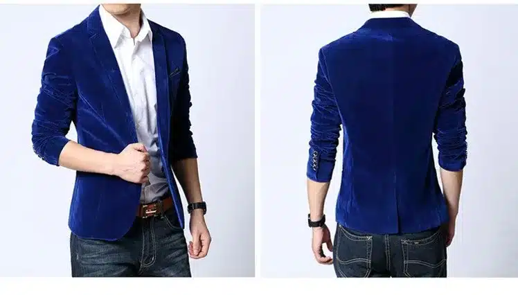 Mens blazer slim fit suit jacket black navy blue velvet 2018 spring autumn outwear coat Free shipping Suits For Men 9