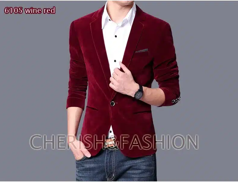 Mens blazer slim fit suit jacket black navy blue velvet 2018 spring autumn outwear coat Free shipping Suits For Men 32